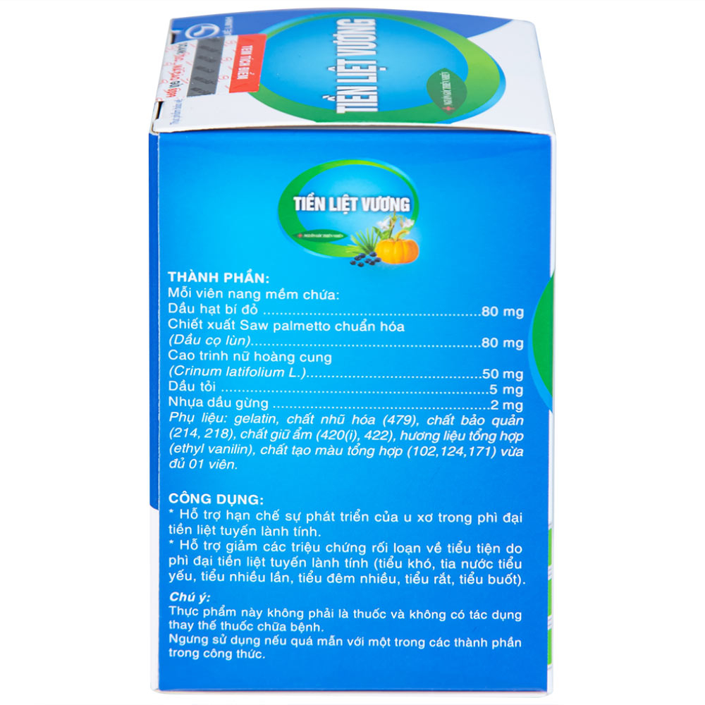 Hình ảnh Viên uống Tiền Liệt Vương Tuệ Linh giúp hạn chế phát triển phì đại tiền liệt tuyến (60 viên)