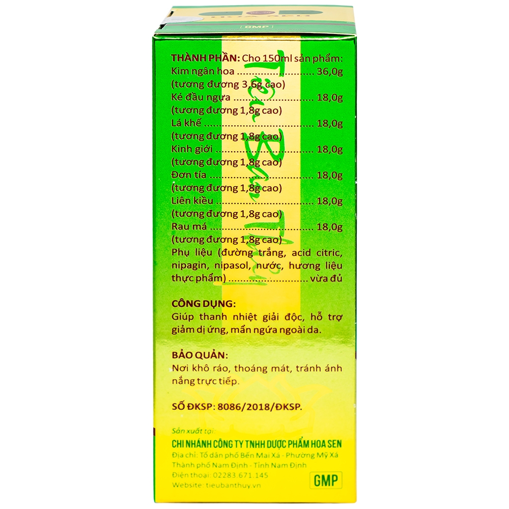 Hình ảnh Siro Tiêu Ban Thủy Hoa Sen giúp thanh nhiệt giải độc, hỗ trợ giảm dị ứng (150ml)