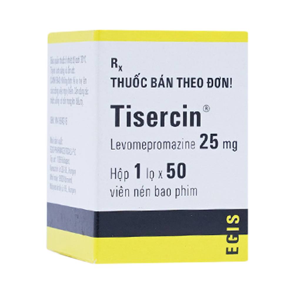 Hình ảnh Thuốc Tisercin 25mg Egis điều trị loạn thần (1 lọ x 50 viên)