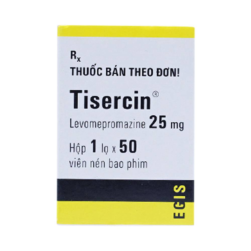 Hình ảnh Thuốc Tisercin 25mg Egis điều trị loạn thần (1 lọ x 50 viên)