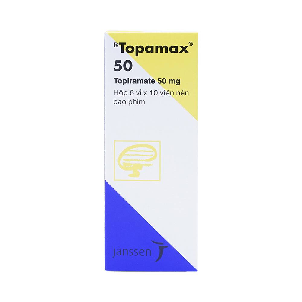 Hình ảnh Thuốc Topamax 50 Janssen điều trị động kinh cục bộ, dự phòng đau nửa đầu (6 vỉ x 10 viên)