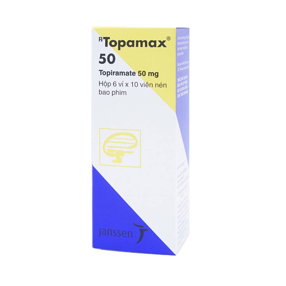 Hình ảnh Thuốc Topamax 50 Janssen điều trị động kinh cục bộ, dự phòng đau nửa đầu (6 vỉ x 10 viên)