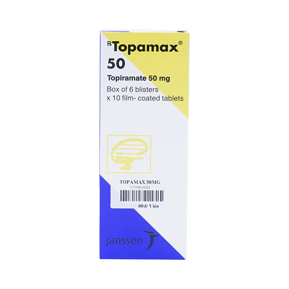 Hình ảnh Thuốc Topamax 50 Janssen điều trị động kinh cục bộ, dự phòng đau nửa đầu (6 vỉ x 10 viên)