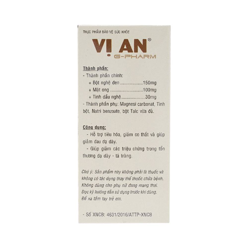 Hình ảnh Viên uống Vị An GPharm giúp giảm đau dạ dày, tá tràng (30 viên)