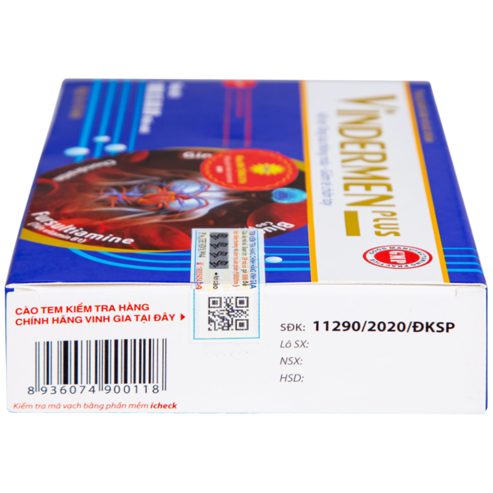Hình ảnh Viên uống Vindermen Plus Vinh Gia hỗ trợ hoạt huyết, tăng cường lưu thông máu não (3 vỉ x 10 viên)