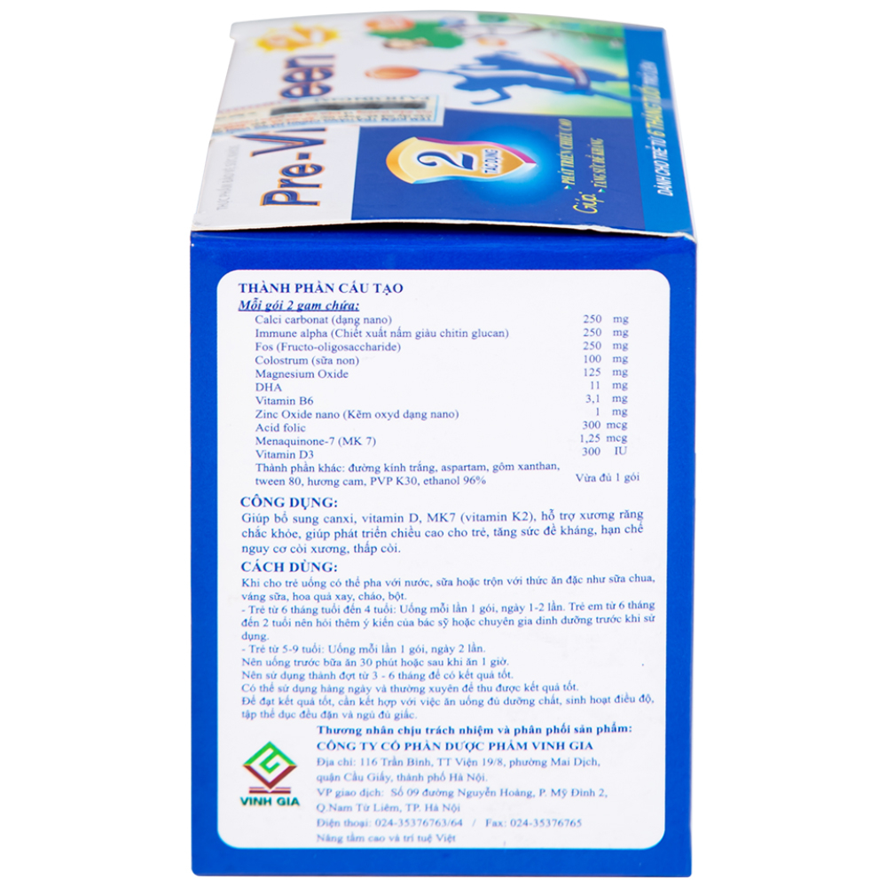 Hình ảnh Cốm Pre-Vipteen 2 Vinh Gia giúp tăng chiều cao, tăng sức đề kháng (20 gói x 2g)