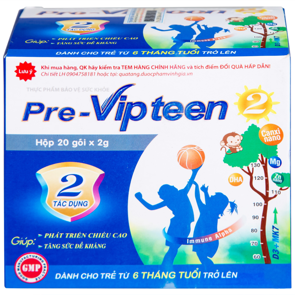 Hình ảnh Cốm Pre-Vipteen 2 Vinh Gia giúp tăng chiều cao, tăng sức đề kháng (20 gói x 2g)