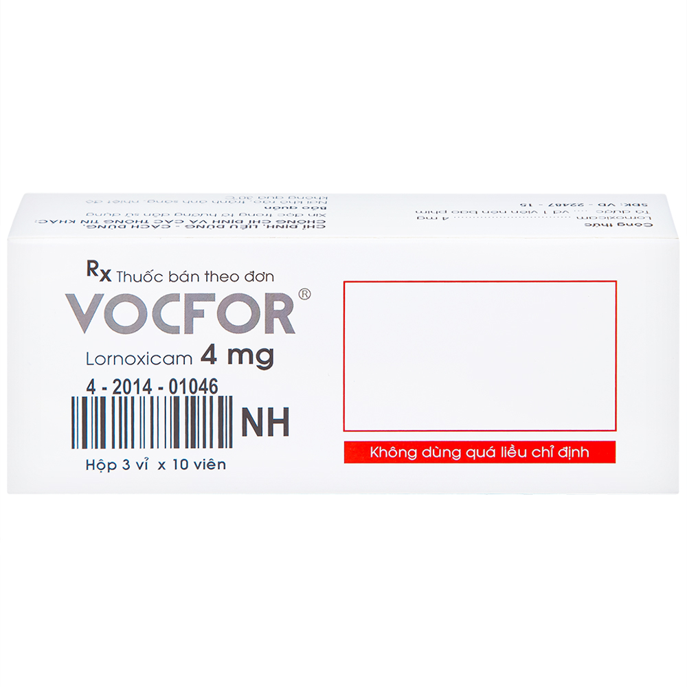 Hình ảnh Thuốc Vocfor 4mg Medisun điều trị đau sau phẫu thuật (3 vỉ x 10 viên)
