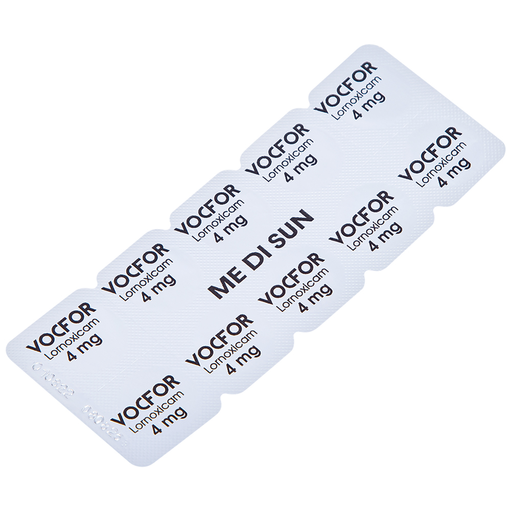 Hình ảnh Thuốc Vocfor 4mg Medisun điều trị đau sau phẫu thuật (3 vỉ x 10 viên)