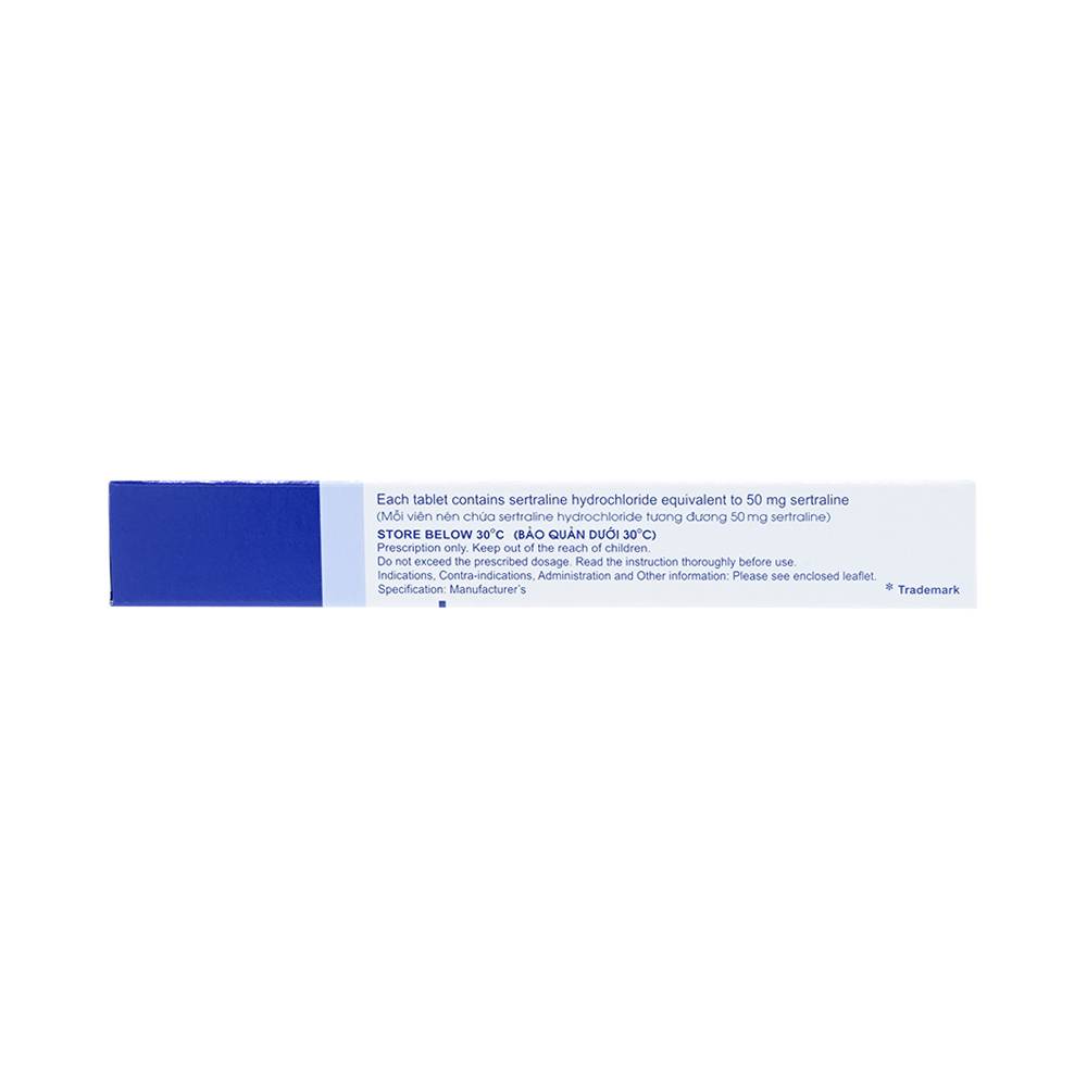 Hình ảnh Thuốc Zoloft Sertraline 50mg Pfizer điều trị triệu chứng bệnh trầm cảm (1 vỉ x 30 viên)