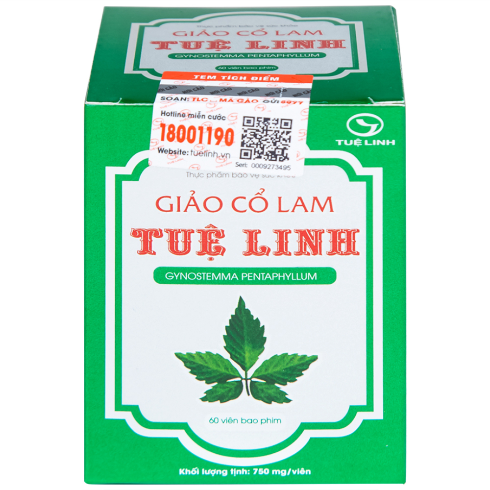 Hình ảnh Viên uống Giảo Cổ Lam Tuệ Linh hỗ trợ chuyển hóa đường, giảm nguy cơ đường huyết cao (60 viên)