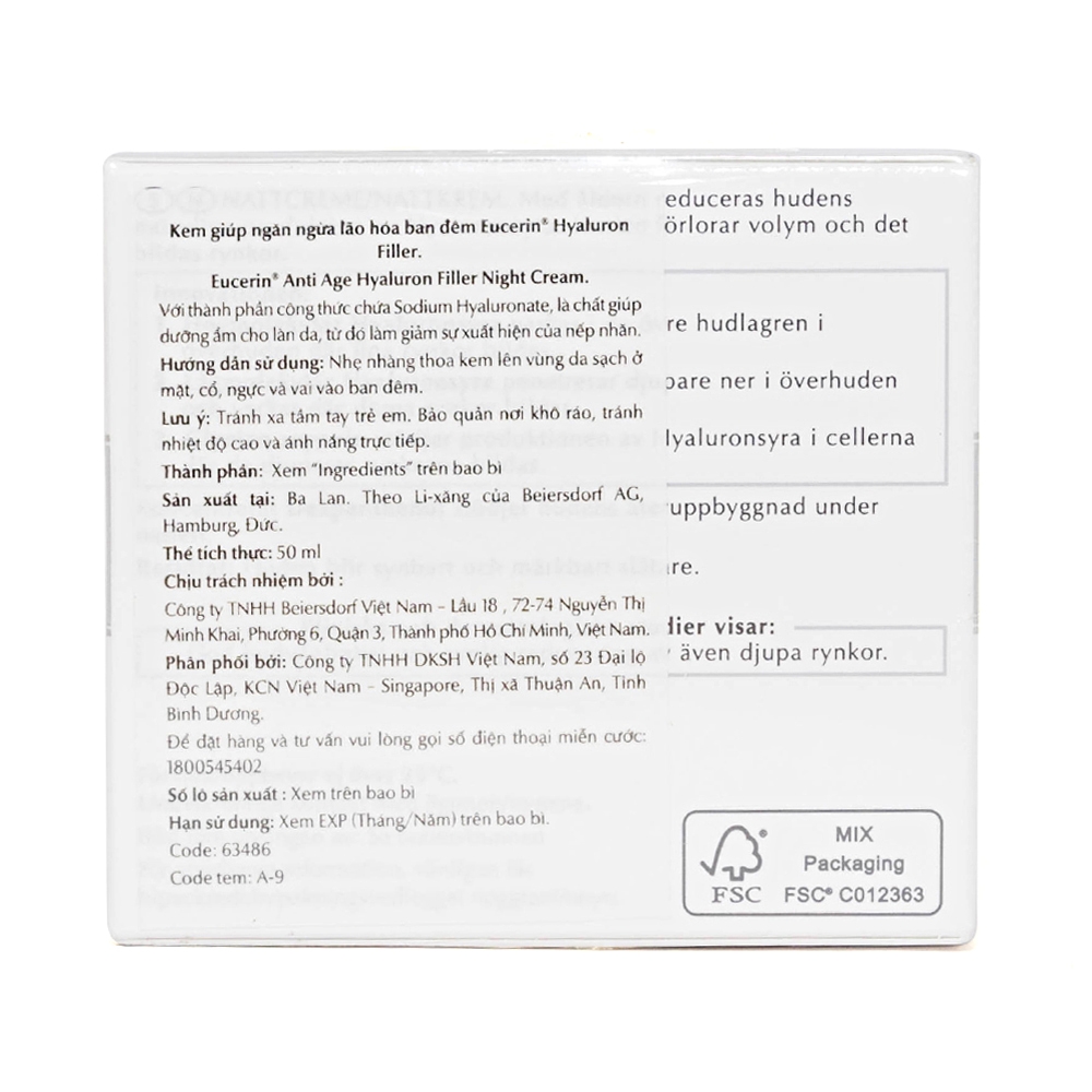 Hình ảnh Kem ngăn ngừa lão hóa ban đêm Eucerin Hyaluron-Filler Night Cream (50ml)