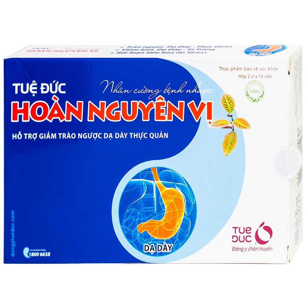 Hình ảnh Viên uống Tuệ Đức Hoàn Nguyên Vị hỗ trợ giảm trào ngược dạ dày thực quản (2 vỉ x 10 viên)