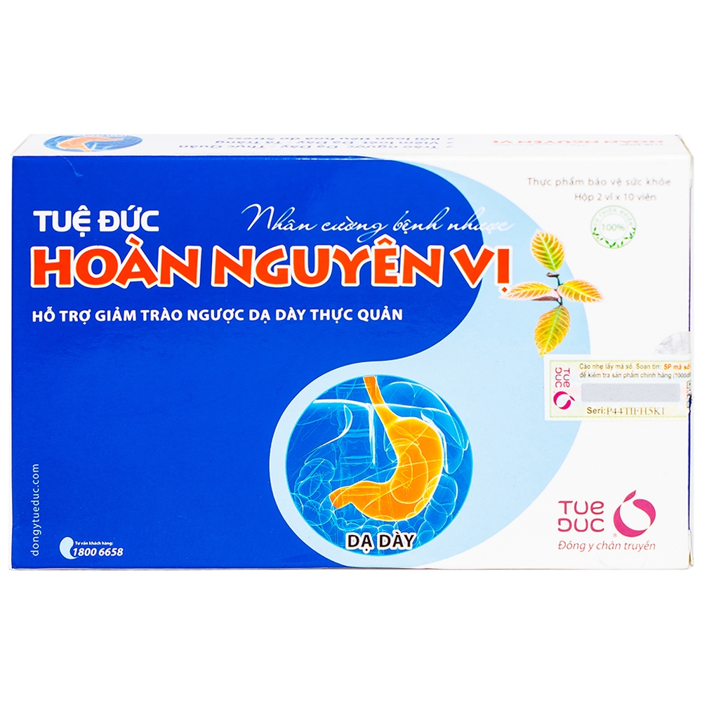 Hình ảnh Viên uống Tuệ Đức Hoàn Nguyên Vị hỗ trợ giảm trào ngược dạ dày thực quản (2 vỉ x 10 viên)
