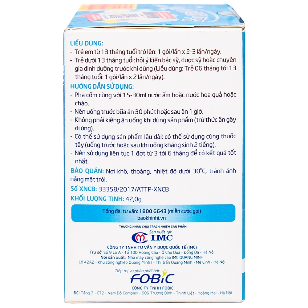 Hình ảnh Cốm hô hấp Bảo Khí Nhi Plus IMC hỗ trợ giảm đờm, ho, khó thở (14 gói)