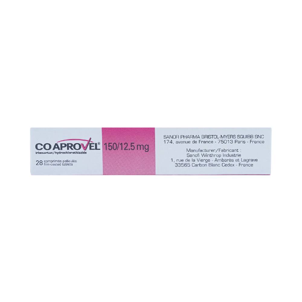 Hình ảnh Thuốc Coaprovel 150mg/12.5mg Sanofi điều trị tăng huyết áp nguyên phát (2 vỉ x 14 viên)
