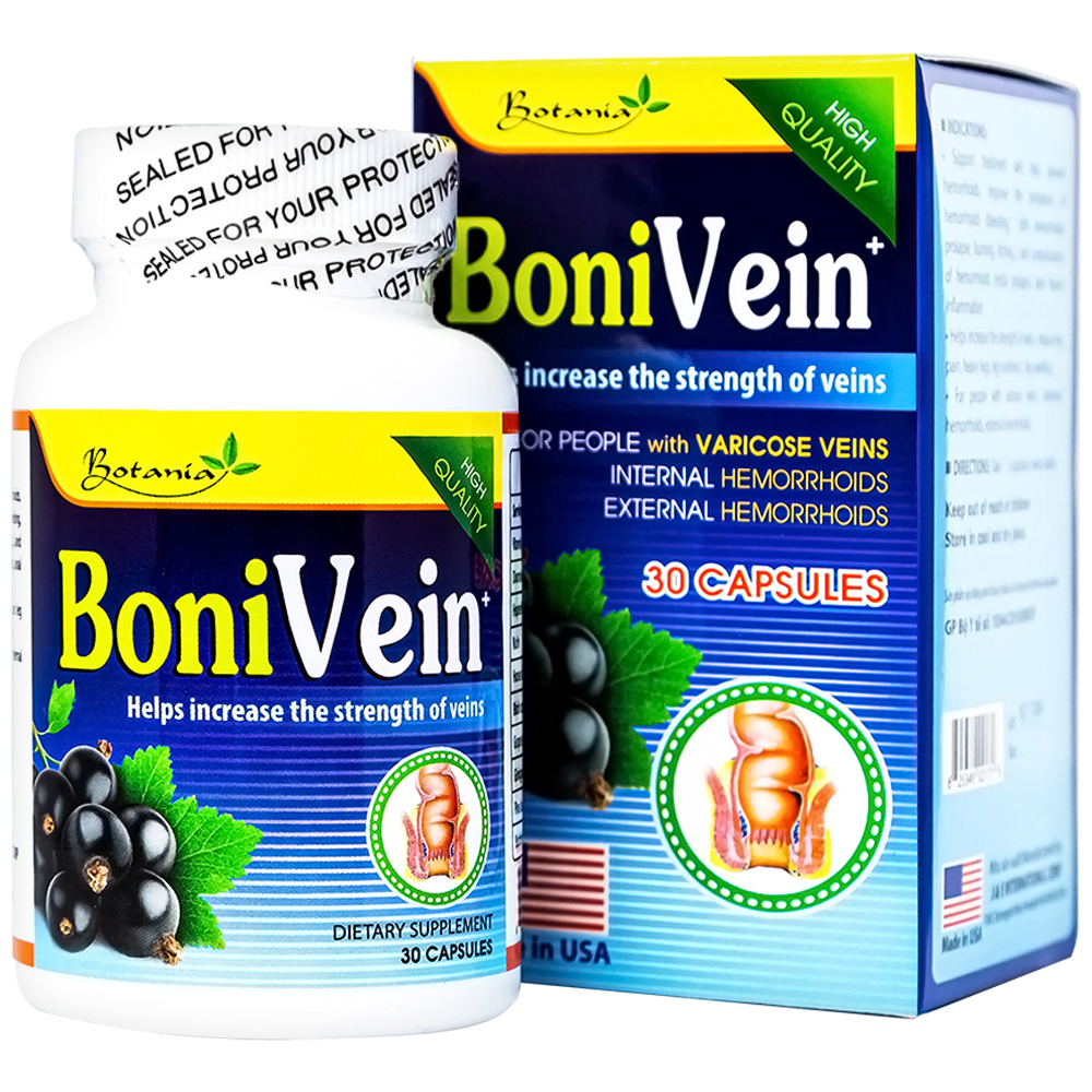 Viên uống BoniVein Botania hỗ trợ tăng sức bền của tĩnh mạch (30 viên)