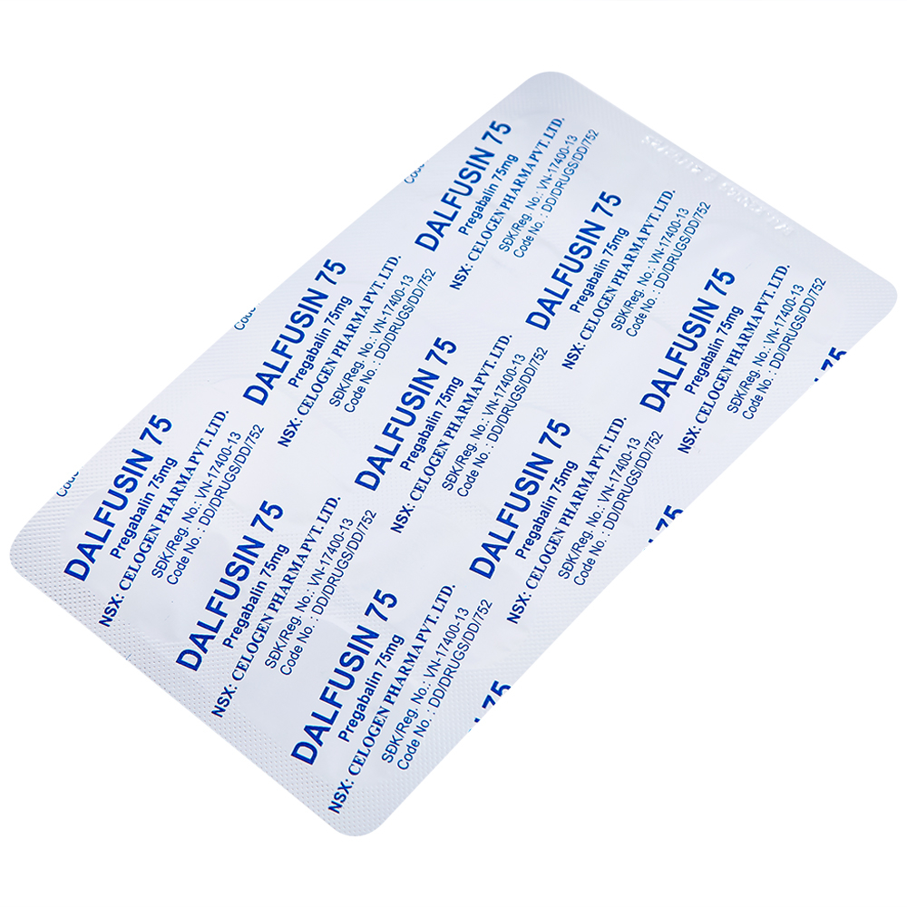Hình ảnh Thuốc Dalfusin 75 Celogen điều trị đau thần kinh, hỗ trợ điều trị động kinh (3 vỉ x 10 viên)