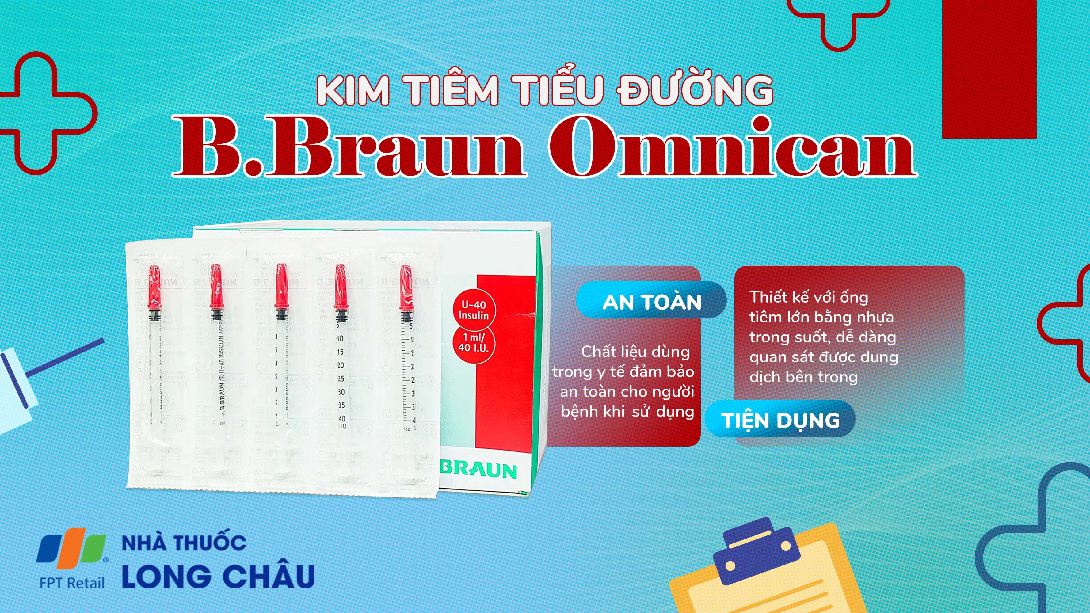 Kim Tiêm Tiểu đường B.Braun Omnican 1ml/40 I.U Màu đỏ Dùng Cho Người T ...