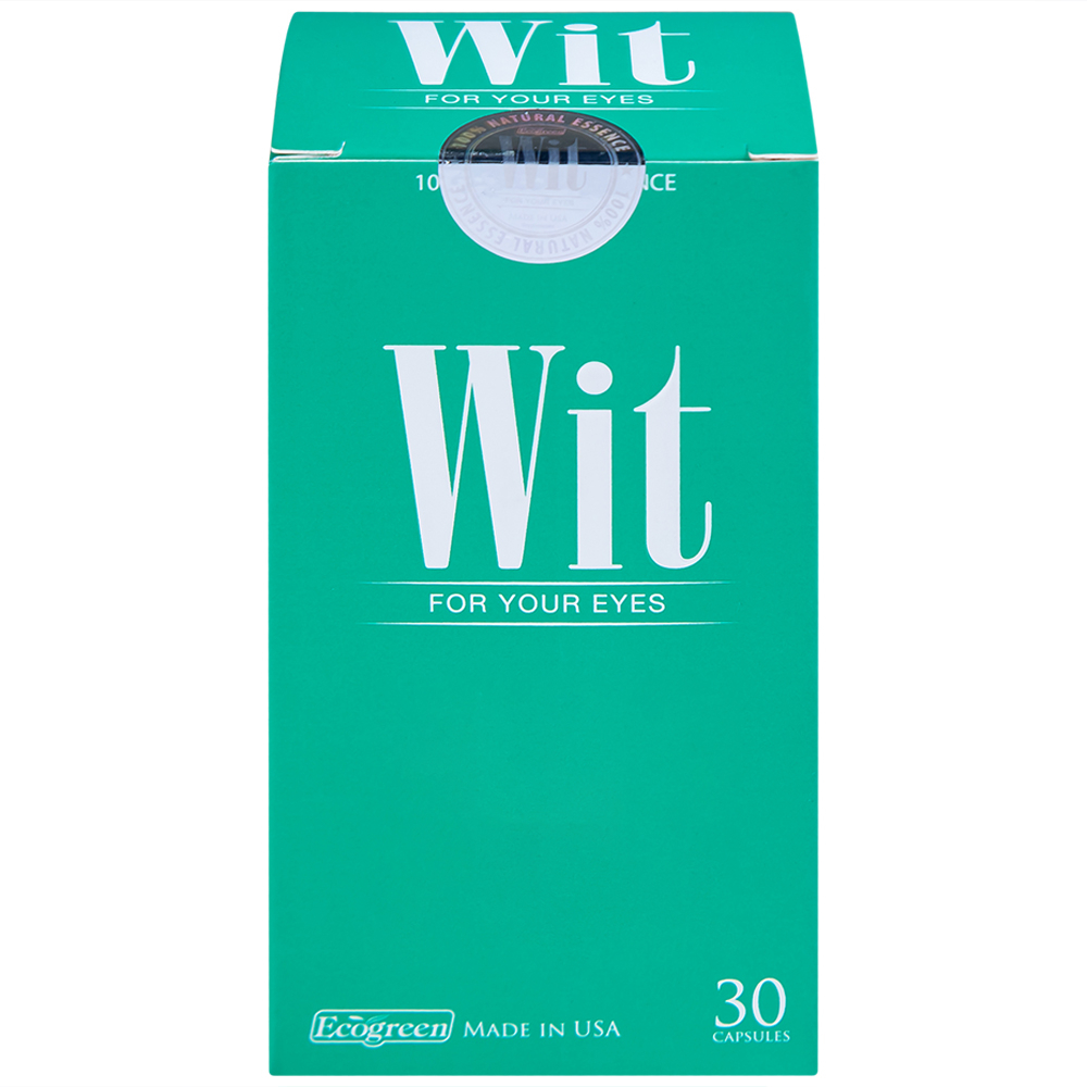 Hình ảnh Viên nang WIT For Your Eyes Ecogreen tăng cường thị lực, giảm mờ và nhòe mắt (30 viên)