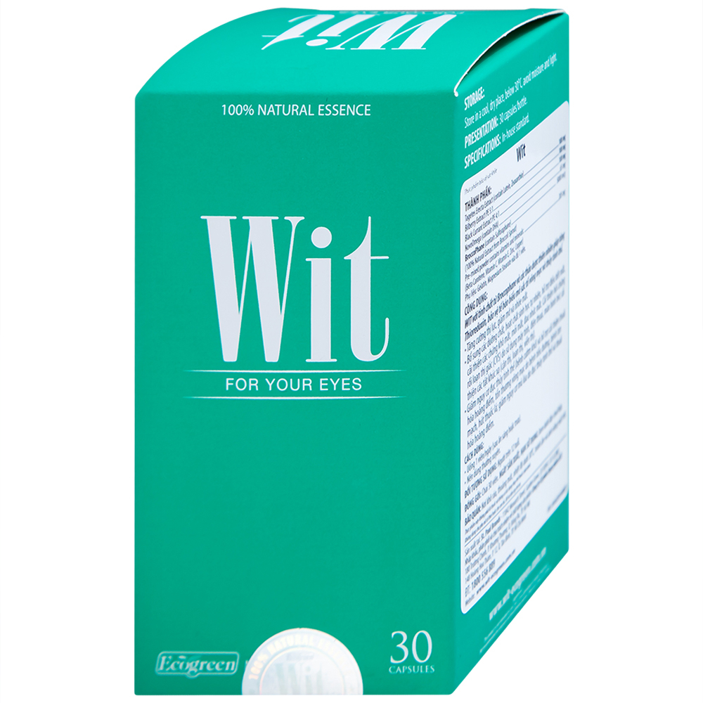 Hình ảnh Viên nang WIT For Your Eyes Ecogreen tăng cường thị lực, giảm mờ và nhòe mắt (30 viên)