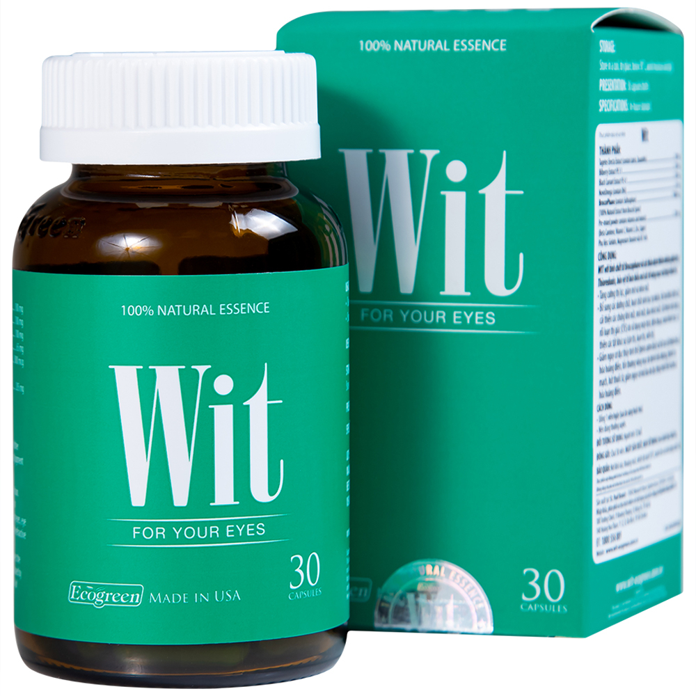 Hình ảnh Viên nang WIT For Your Eyes Ecogreen tăng cường thị lực, giảm mờ và nhòe mắt (30 viên)