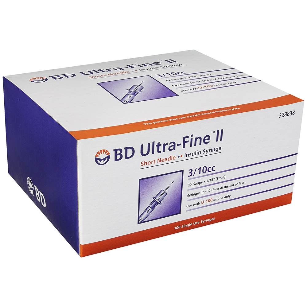 Hình ảnh Bơm tiêm tiểu đường BD Ultra -Fine II 3/10cc Becton (100 cây)