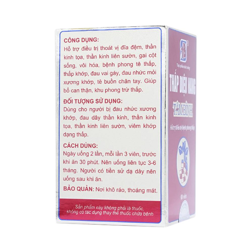 Hình ảnh Viên uống Thấp Diệu Nang Tâm Bình hỗ trợ điều trị bệnh phong thấp (60 viên)