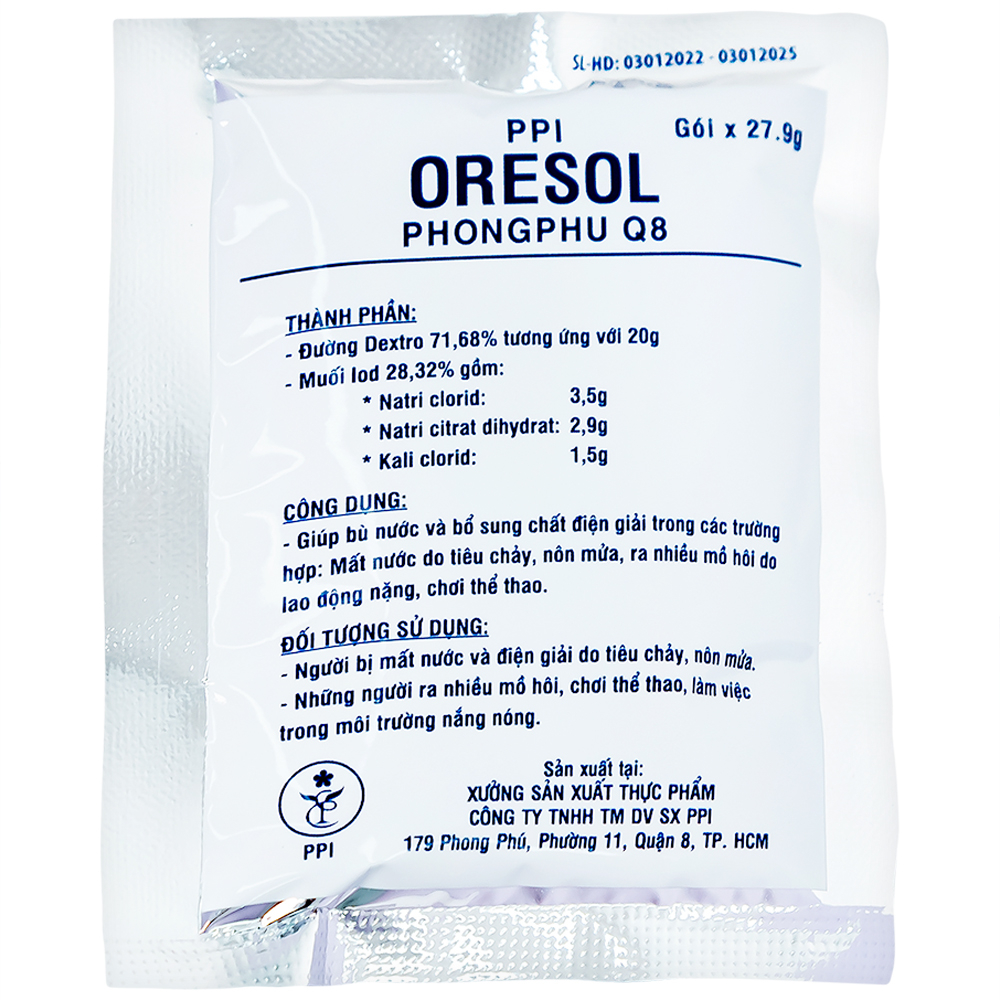 Hình ảnh Bột pha Oresol Phong Phú Q8 PPI giúp bù nước và chất điện giải (100 gói)