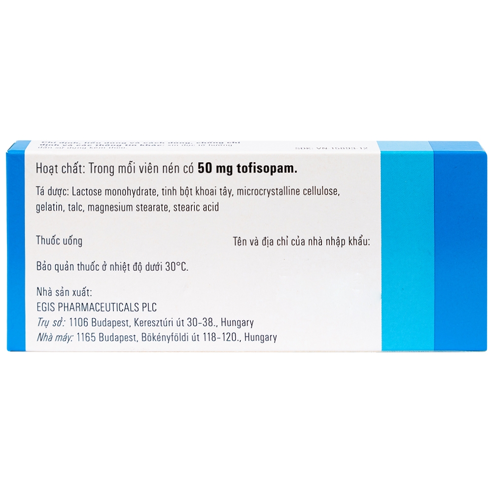 Hình ảnh Thuốc Grandaxin 50mg Egis điều trị bệnh tâm thần (2 vỉ x 10 viên)