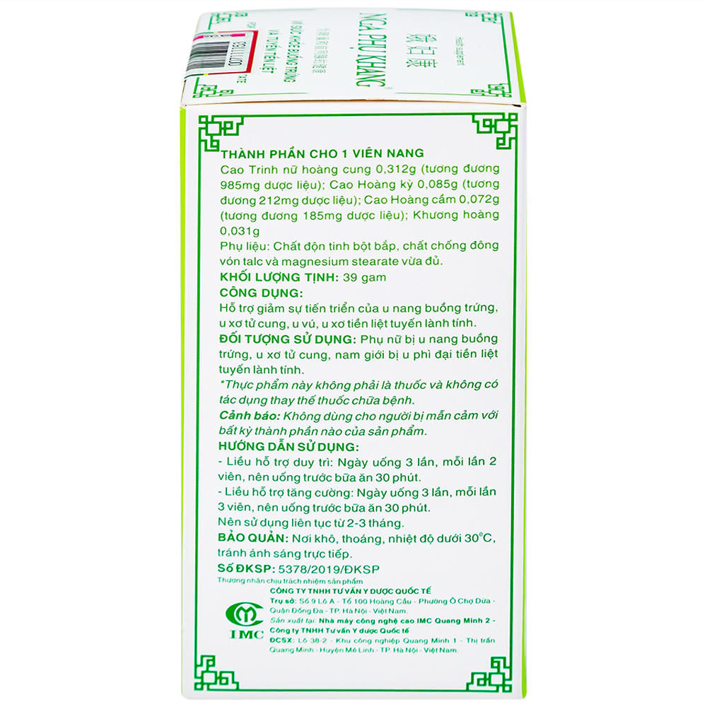 Hình ảnh Viên uống Nga Phụ Khang Dược Quốc Tế hỗ trợ giảm sự tiến triển của u nang buồng trứng (60 viên)