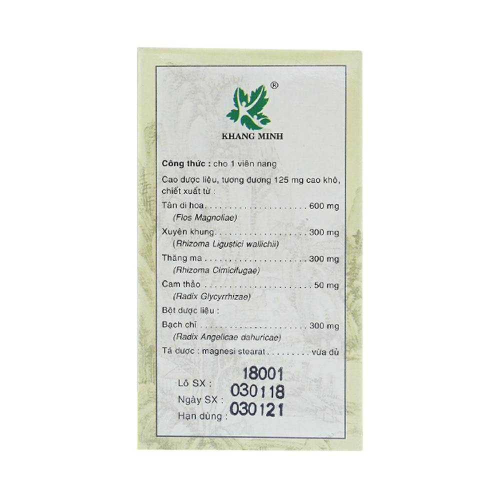 Hình ảnh Thuốc Tỷ Viêm Nang Khang Minh điều trị viêm xoang, viêm mũi dị ứng (60 viên)