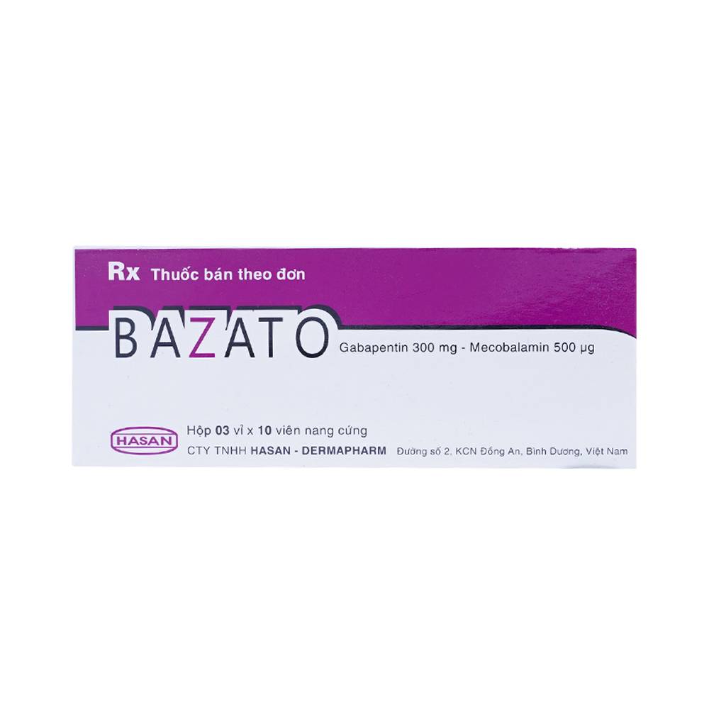 Hình ảnh Thuốc Bazato 300mg Hasan điều trị các triệu chứng đau thần kinh (3 vỉ x 10 viên)