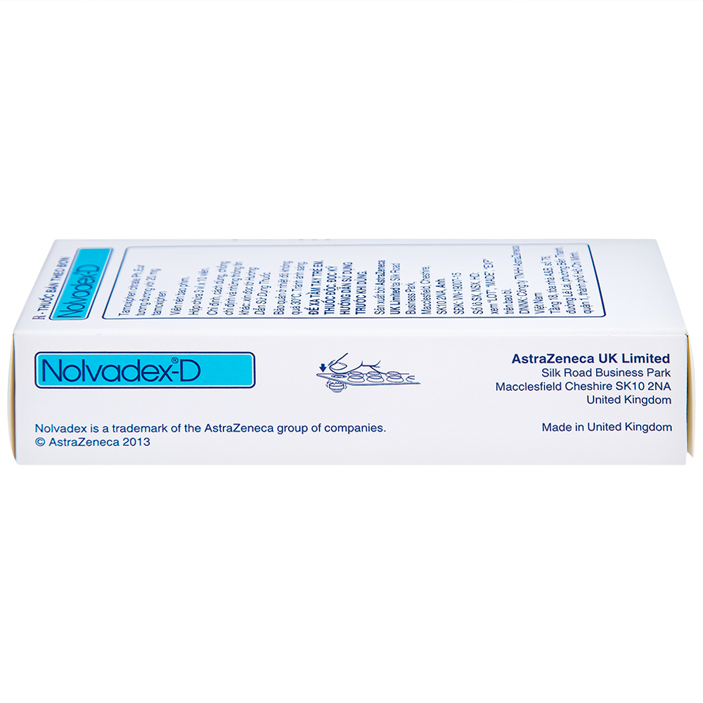 Hình ảnh Viên nén Nolvadex-D AstraZeneca điều trị ung thư vú (3 vỉ x 10 viên)