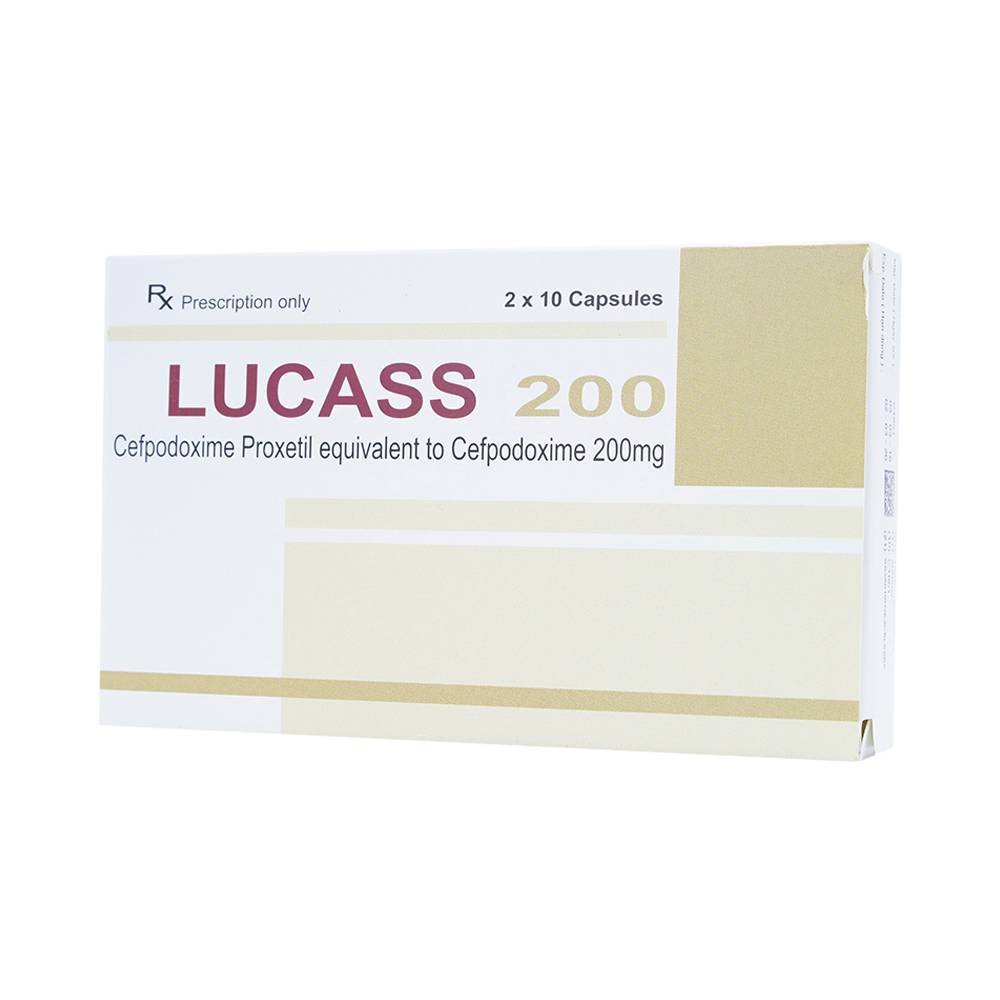 Hình ảnh Thuốc Lucass 200 Maxim điều trị viêm phổi, viêm phế quản, viêm họng (2 vỉ x 10 viên)