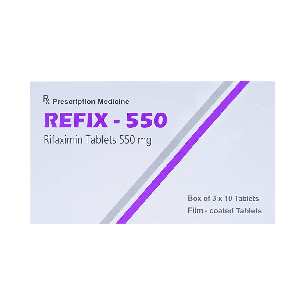 Hình ảnh Thuốc Refix - 550 Atra điều trị chứng ruột kích thích với tiêu chảy (3 vỉ x 10 viên)
