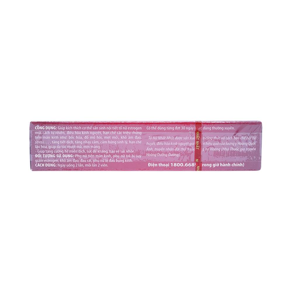 Hình ảnh Viên uống Tố Nữ Nhất Nhất giúp điều hòa kinh nguyệt, hạn chế các chứng tiền mãn kinh (1 vỉ x 10 viên)