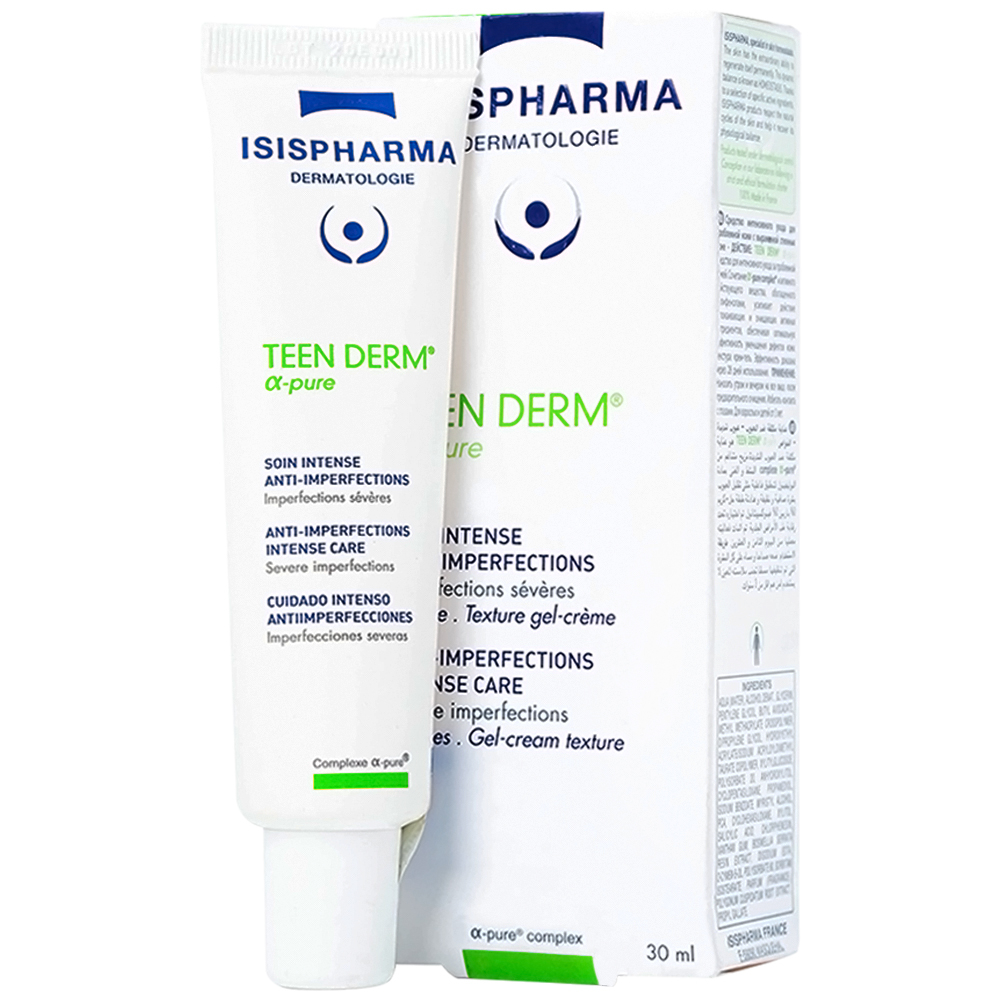 Kem Isis Pharma Teenderm Alpha Pure hỗ trợ điều trị mụn trứng cá (30ml)