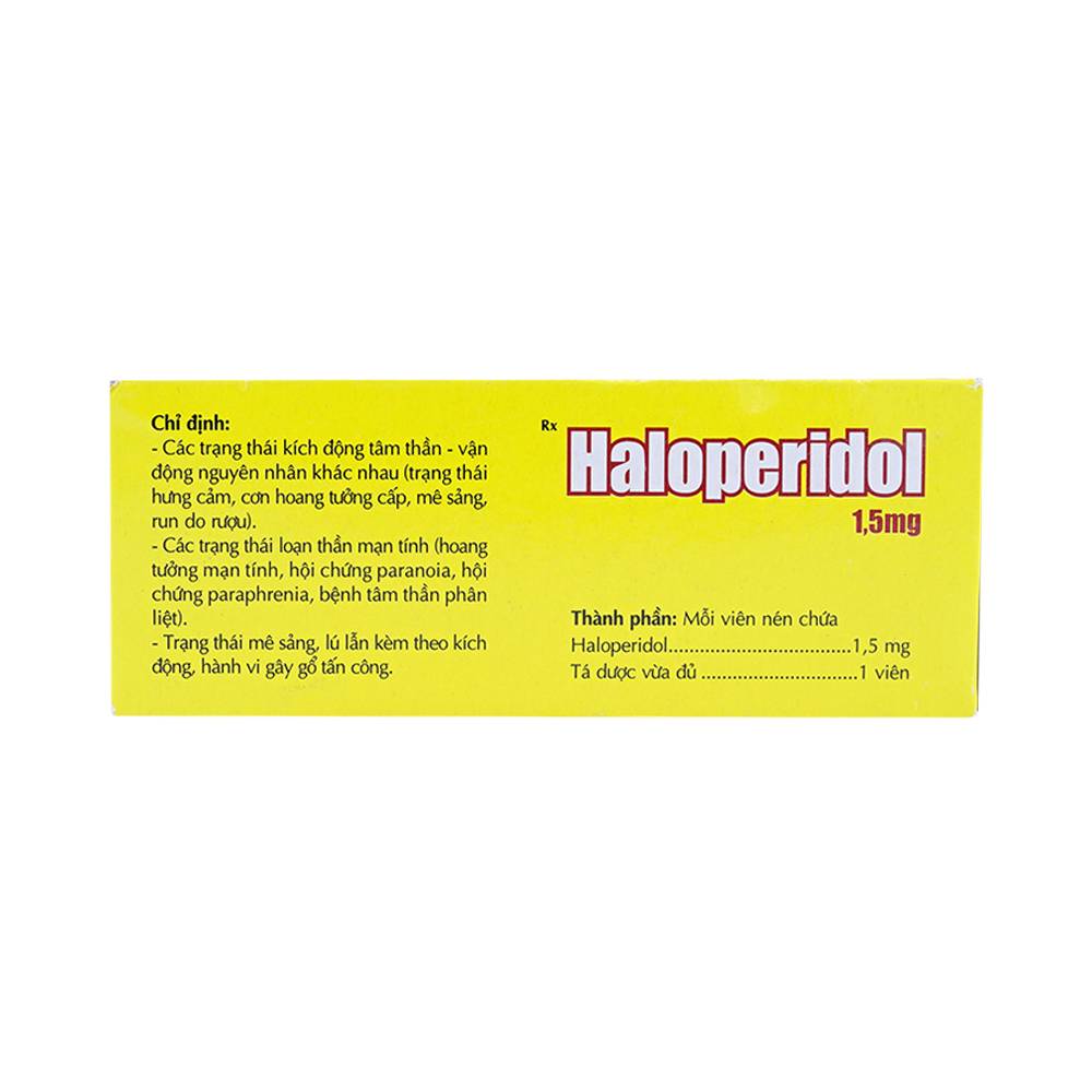 Hình ảnh Thuốc Haloperidol 1.5mg Danapha điều trị các trạng thái kích động tâm thần, vận động (10 vỉ x 25 viên)