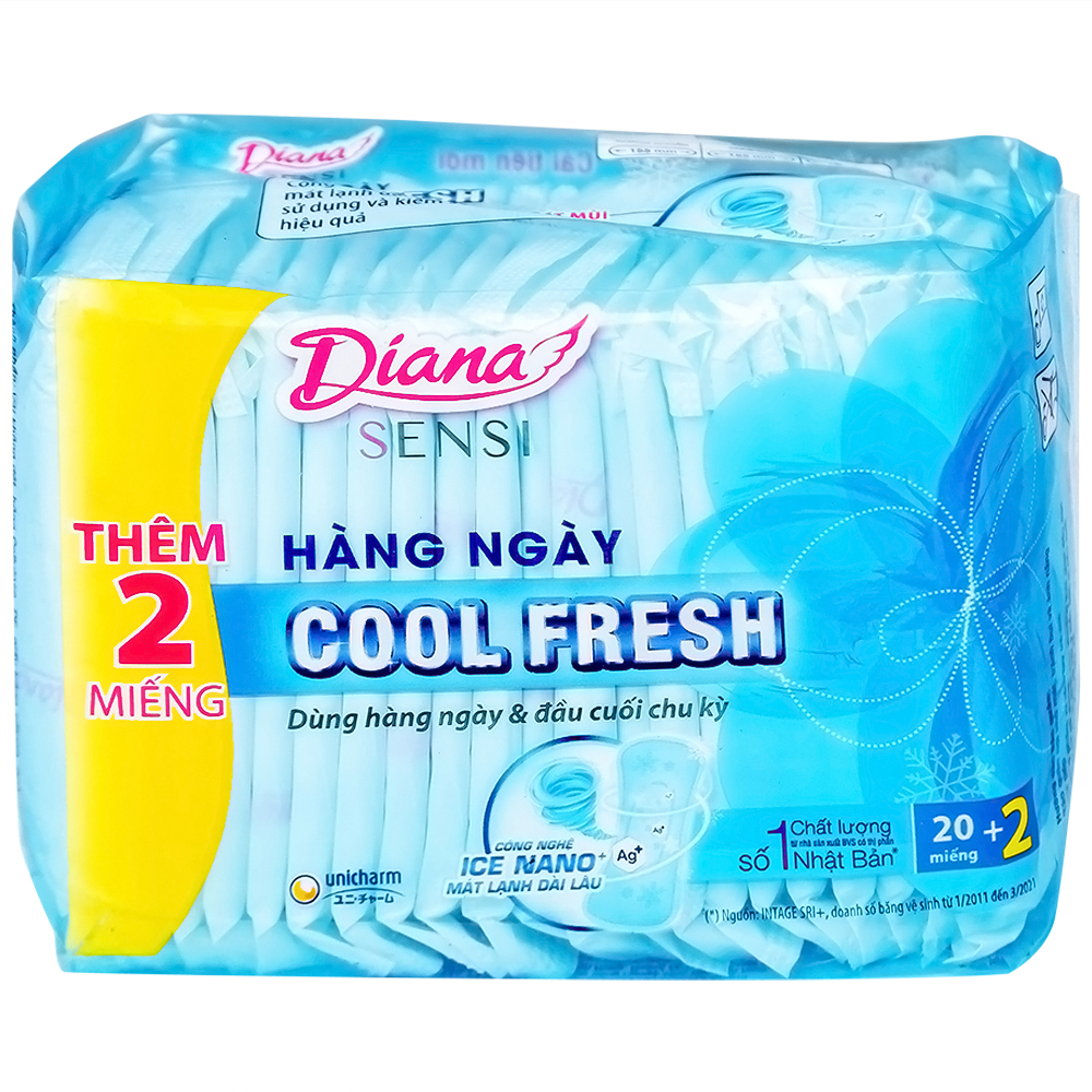 Hình ảnh Băng vệ sinh hàng ngày Diana Sensi Cool Fresh Unicharm (20 miếng)