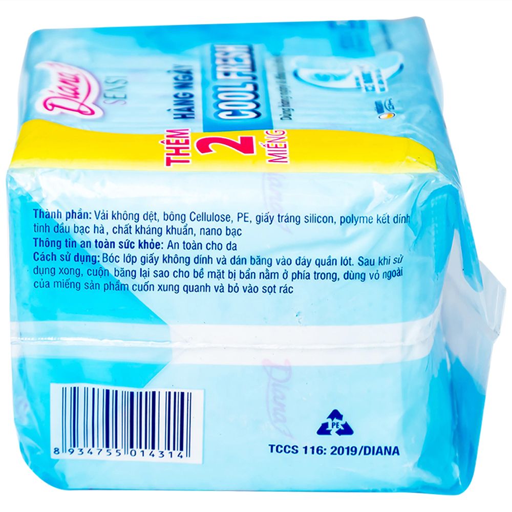 Hình ảnh Băng vệ sinh hàng ngày Diana Sensi Cool Fresh Unicharm (20 miếng)