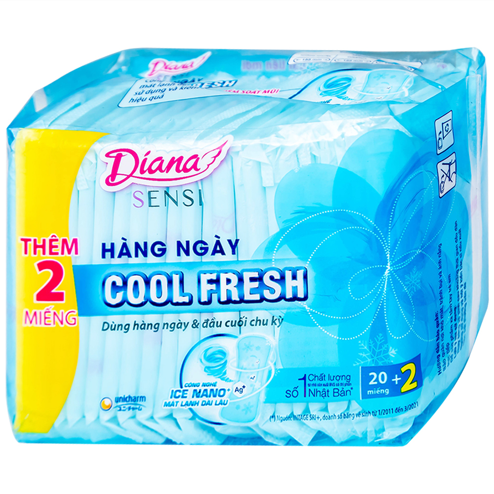Hình ảnh Băng vệ sinh hàng ngày Diana Sensi Cool Fresh Unicharm (20 miếng)