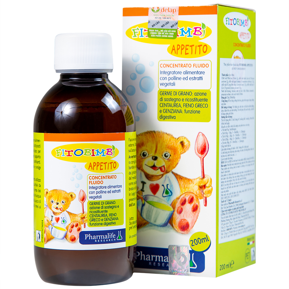 Dung dịch Fitobimbi Appetito hỗ trợ tăng cường tiêu hóa (200ml)