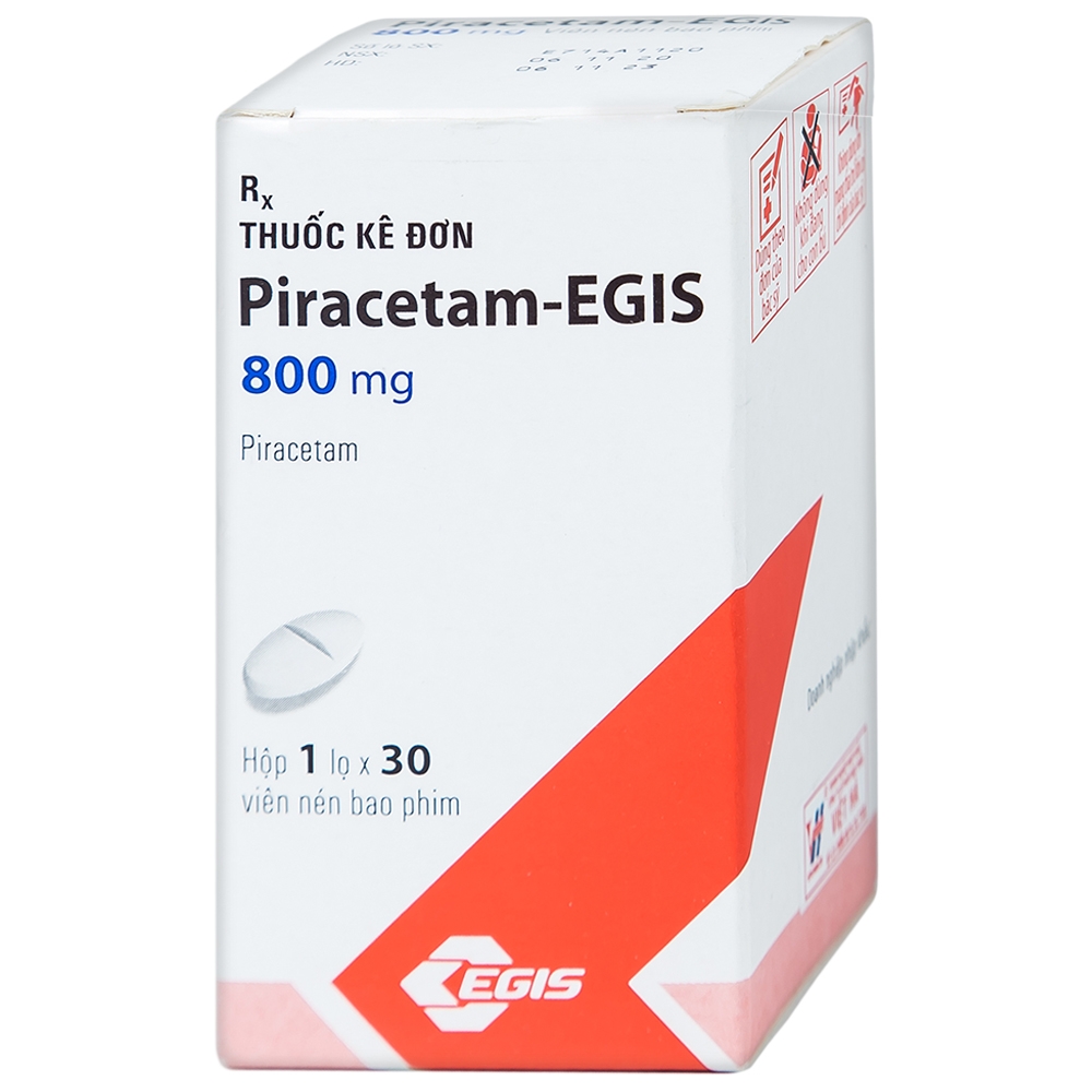 Hình ảnh Viên nén Piracetam - Egis 800mg điều trị các triệu chứng của hội chứng tâm thần thực thể (30 viên)