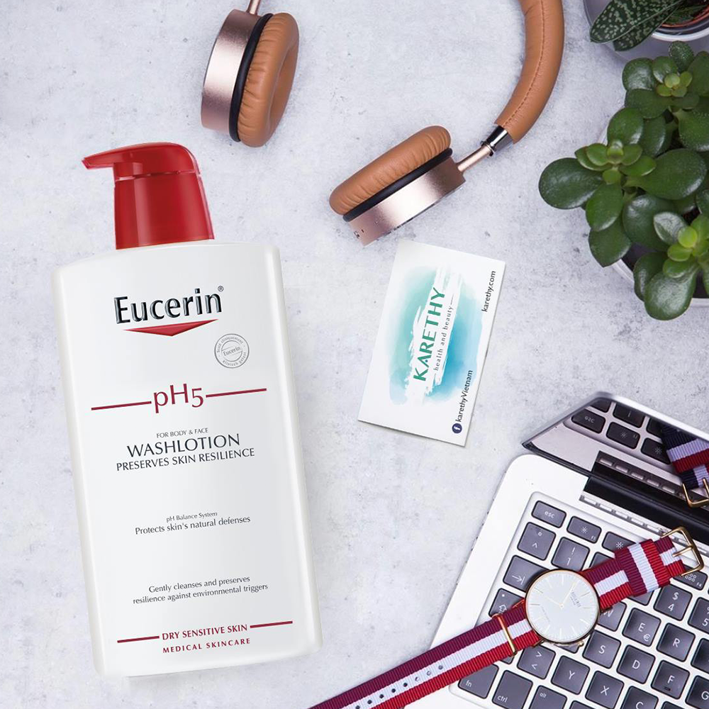 Hình ảnh Sữa tắm Eucerin pH5 WashLotion Preserves Skin Resilience dành cho da nhạy cảm (1000ml)