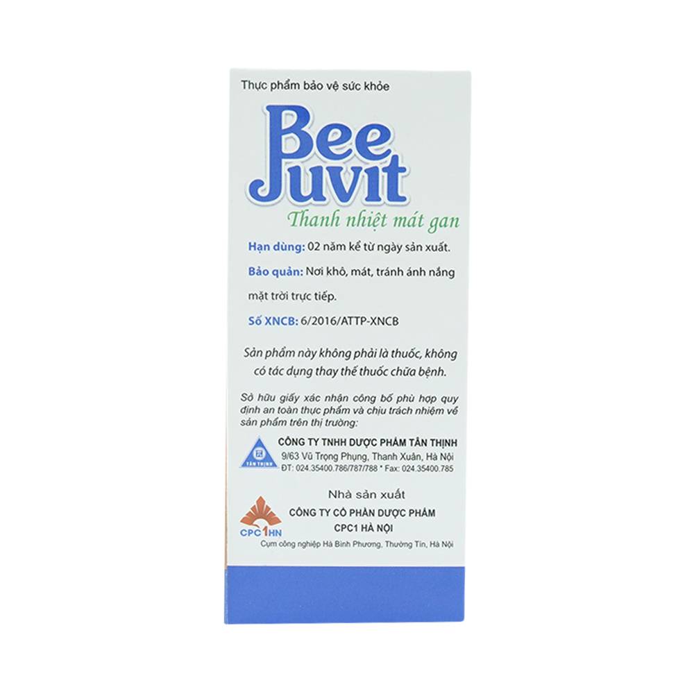 Hình ảnh Dung dịch uống Bee Juvit thanh nhiệt mát gan (4 vỉ x 5 ống x 10ml)
