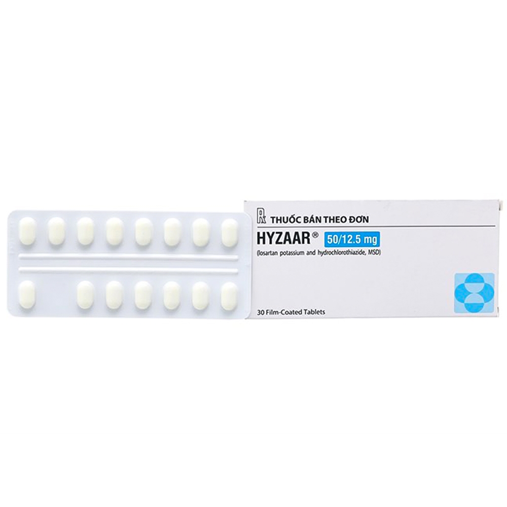 Hình ảnh Thuốc Hyzaar 50/12,5mg MSD điều trị tăng huyết áp (2 vỉ x 15 viên)