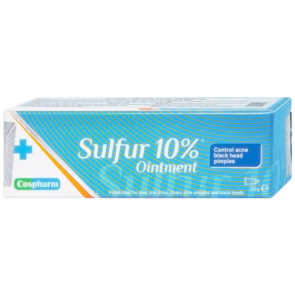 Hình ảnh Kem mụn Sulfur 10% Ointment Cospharm ngăn ngừa mụn và chăm sóc da mặt (30g)