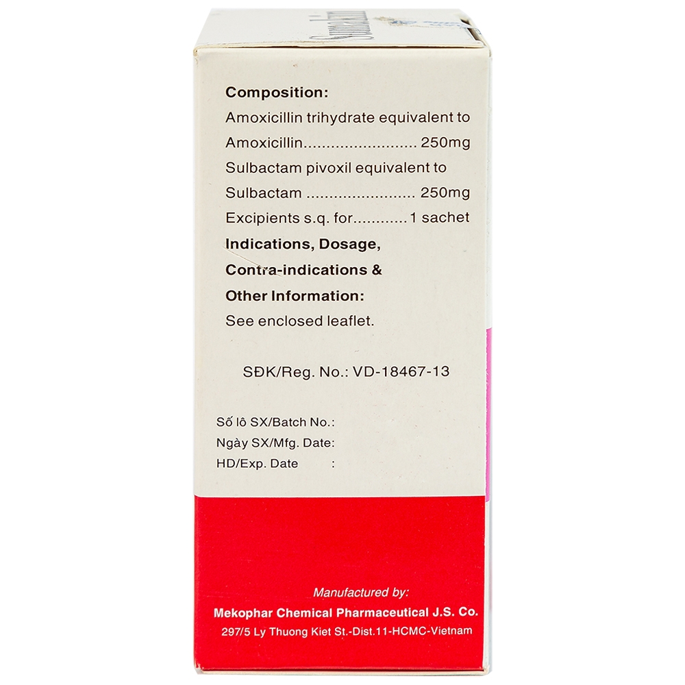 Hình ảnh Bột uống Sumakin Mekophar điều trị nhiễm khuẩn miệng và đường hô hấp (12 gói x 1.5g)