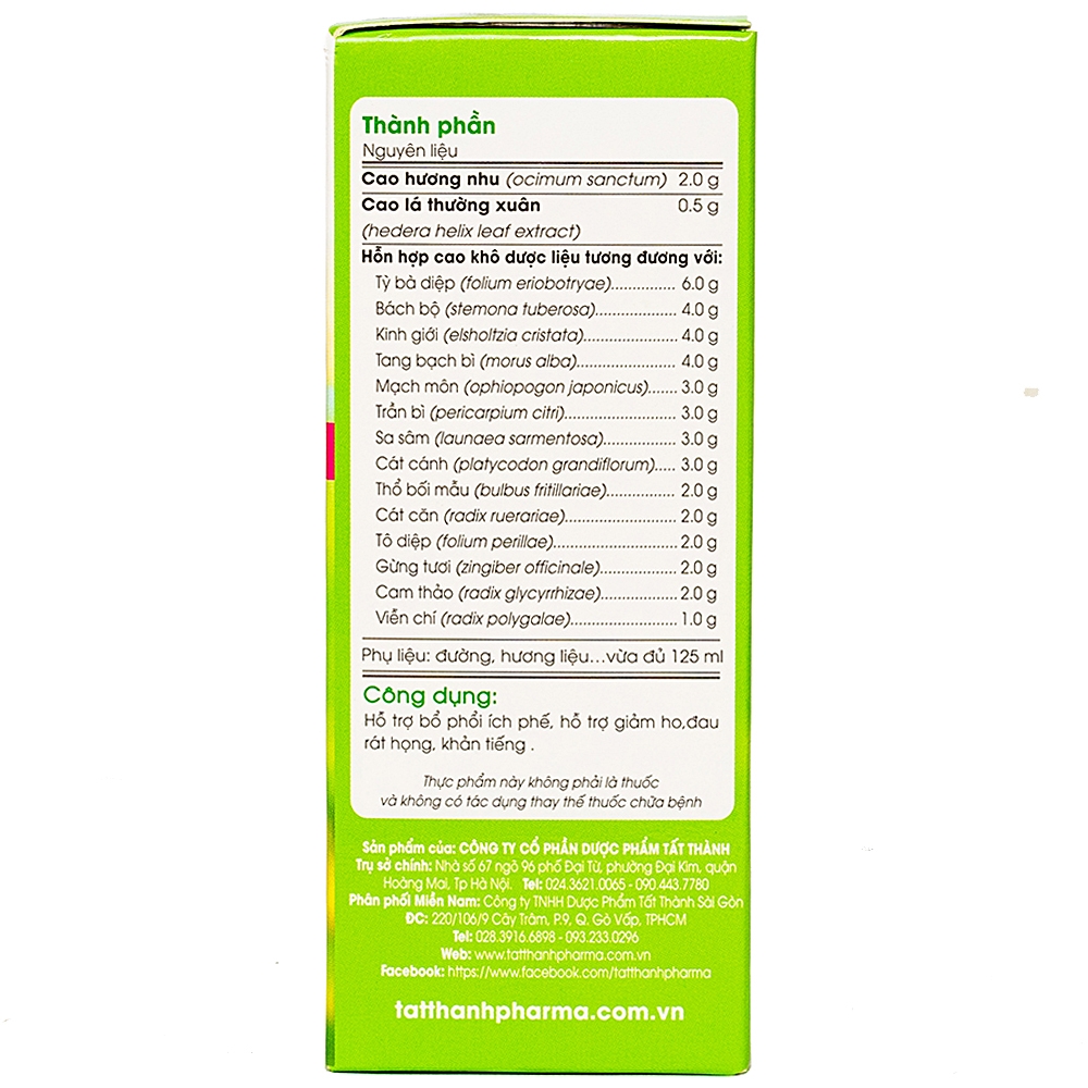 Hình ảnh Siro bổ phế Bối Mẫu Forte Mom And Baby Tất Thành hỗ trợ bổ phổi ích phế, giảm ho (125ml)